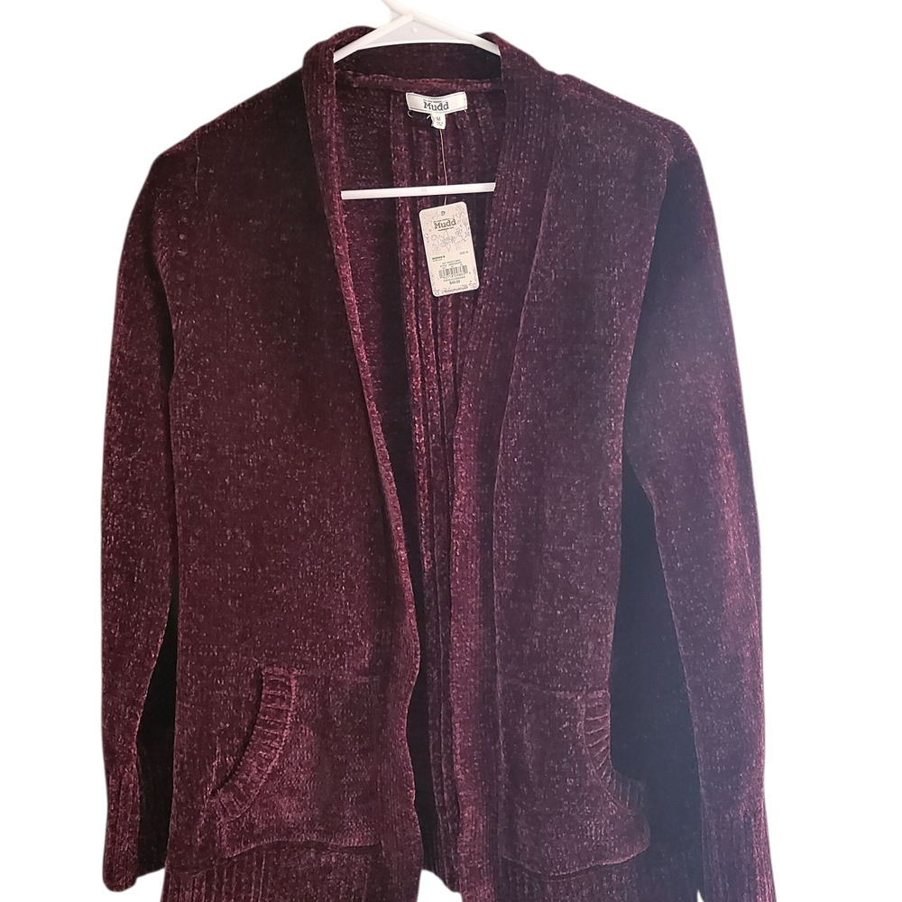 H&M Purple Cardigan Sweater Textured Knit